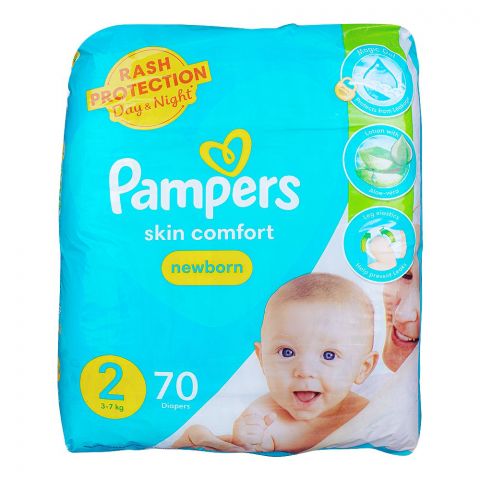 Pampers Skin Comfort Newborn Diapers No.2, 3-7 KG, 70-Pack