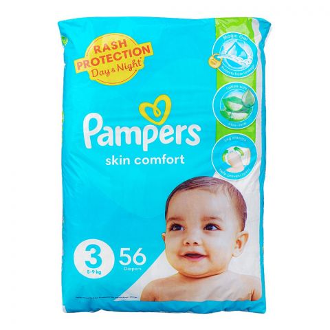 Pampers Skin Comfort Diapers No.3, 5-9 KG, 56-Pack