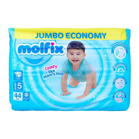 Molfix Diaper 5 Junior Jumbo Economy 11-18 KG, 44-Pack
