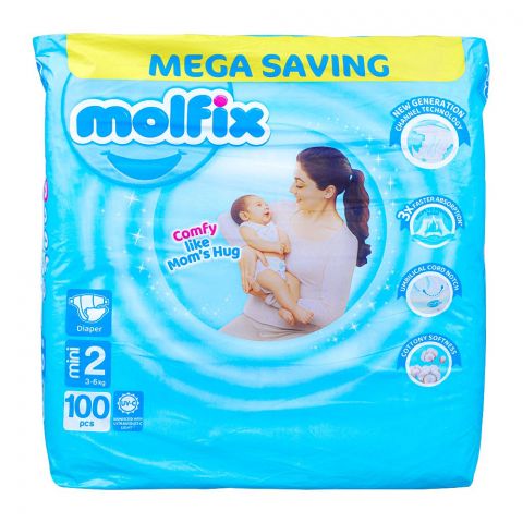 Molfix Diaper 2 Mini Mega Saving 3-6 KG, 100-Pack