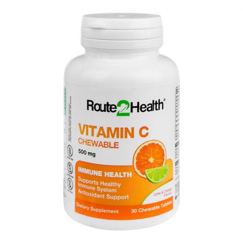 Route 2 Health Vitamin C Chewable Dietary Tablets, 500mg, 30-Pack