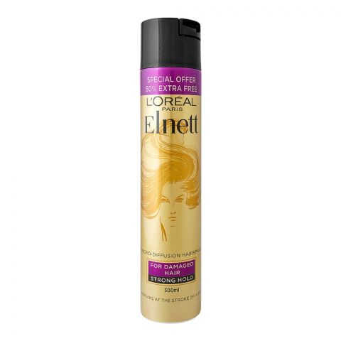 L'Oréal Elnett Strong Hold Hair Spray, For Damaged Hair, 300ml