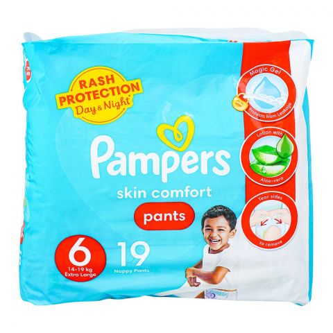 Pampers Skin Comfort Pants, No.6, Extra Large, 14-19 Kg, 19-Pack