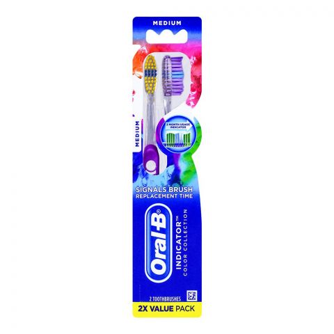 Oral-B Indicator Color Collection Toothbrush 2's Medium #0M123
