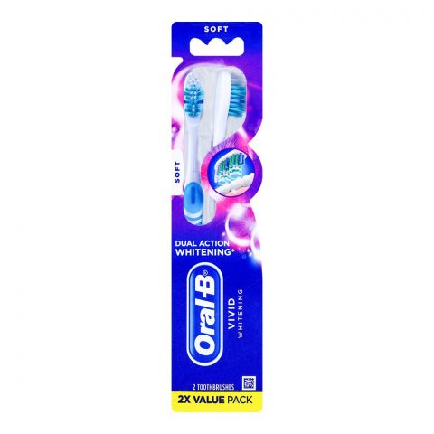 Oral-B Vivid Whitening Toothbrush, Pack of 2, Soft, #0M142
