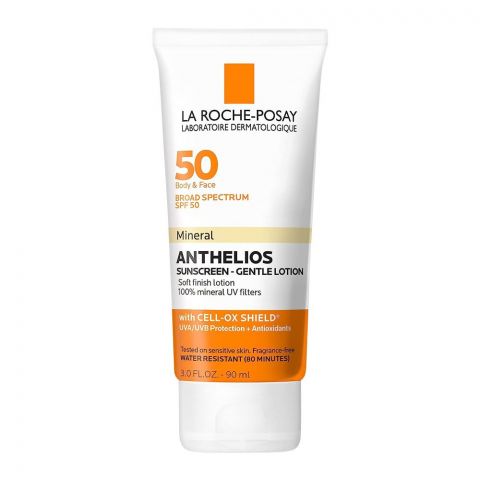 La Roche-Posay Mineral Anthelios Sunscreen Gentle Lotion, Broad Spectrum SPF-50, For Body & Face, 90ml