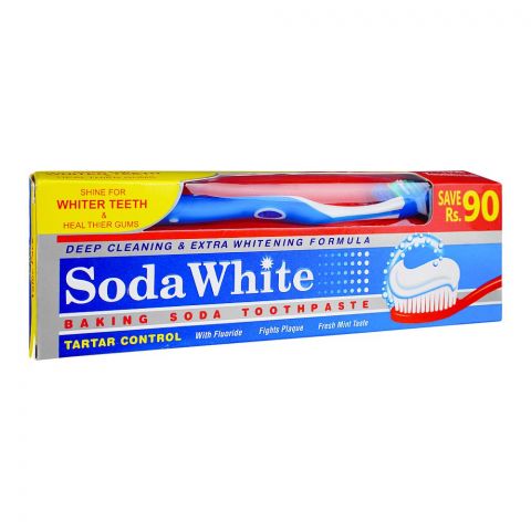 Soda White Baking Soda Toothpaste + Free Toothbrush, 135g