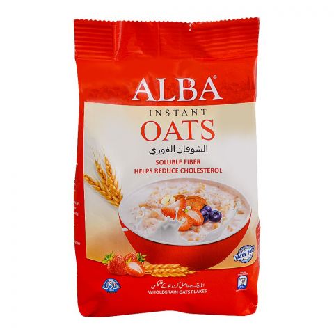 Alba Instant Wholegrain Oats Flakes Pouch, Soluble Fiber, Reduce Cholesterol, 450g