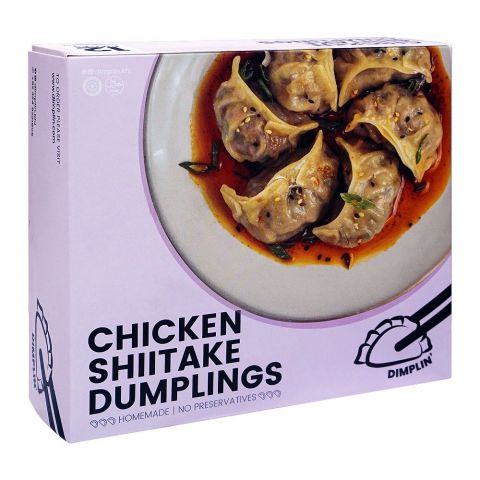 Dimplin Chicken Shitake Dumplings With Chilli Oil and Soy Dip, 12-Pack