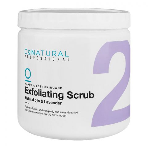 CoNatural Professional Hand & Feet Exfoliating Scrub (2), Naturals Oil & Lavender, 1000ml