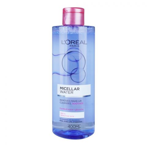 L'Oreal Micellar Water Make-up Cleanser, For Dry & Sensitive Skin, 400ml