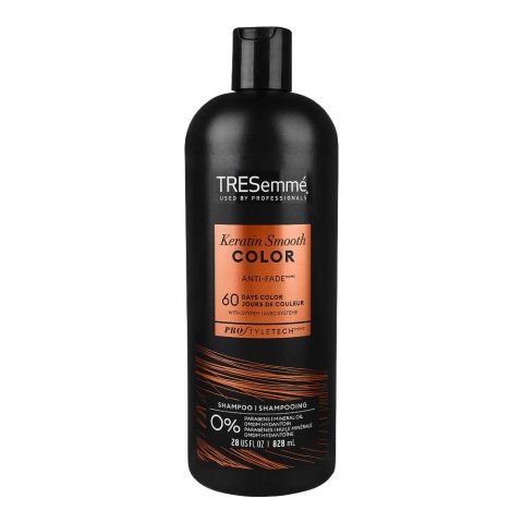 Tresemme Pro Style Tech Keratin Smooth Color Anti-Fade Shampoo, For Color Treated Hair, Sulfate Free Shampoo, 828ml