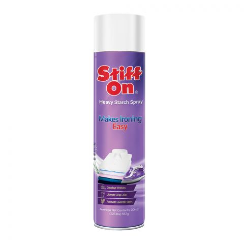 Stiff On Heavy Starch Spray, Easy Ironing, Aromatic Lavender Scent, 567gm