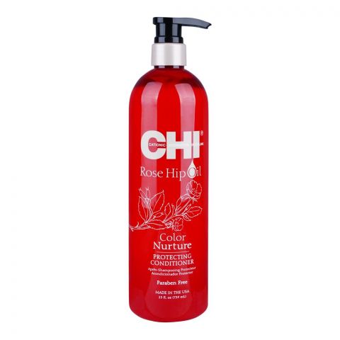 CHI Rose Hip Oil, Color Nurture Protecting Conditioner, Parafen Free, 739ml