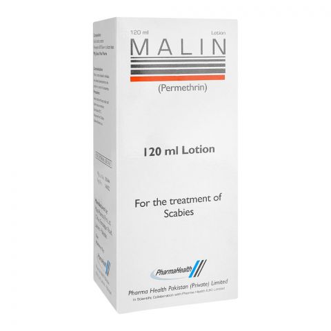 Pharma Health Malin Lotion, Permethrin, For The Treatment Of Scabies, 120ml