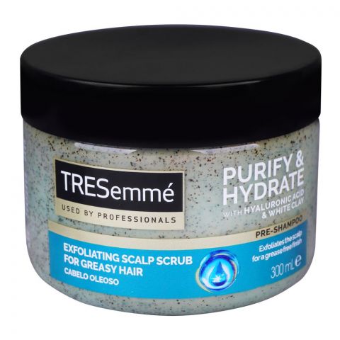 Tresemme Purify & Hydrate Exfoliating Scalp Scrub, Hyaluronic Acid & White Clay, For Greasy Hair, Pre-Shampoo, 300ml