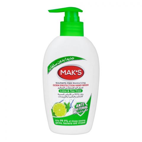 Mak's Lime & Tea Tree Moisturizing Germ Protection Hand Wash, Sulfate-Free, 200ml