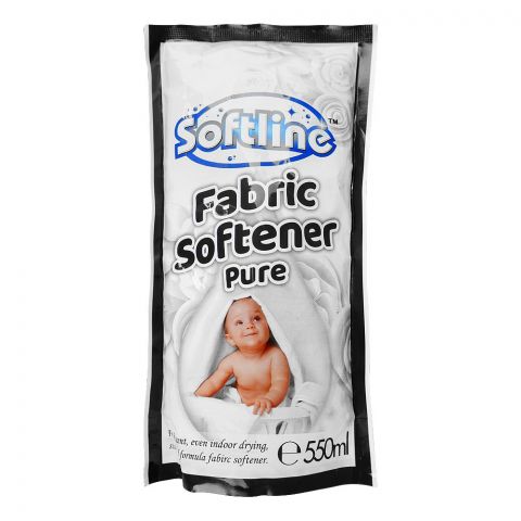 Softline Fabric Softner Pure White, White Pouch, 550ml