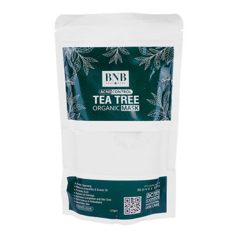 BNB Acne Control Tea Tree Organic Mask, Paraben & Sulphate Free, 120g