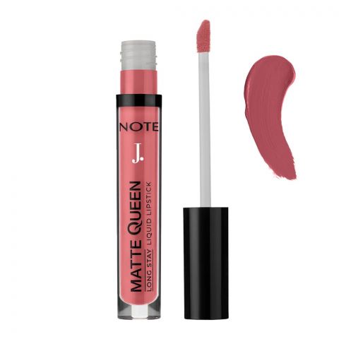 J. Note Matte Queen Long Stay Liquid Lipstick, 4ml, 07 Proud Pink