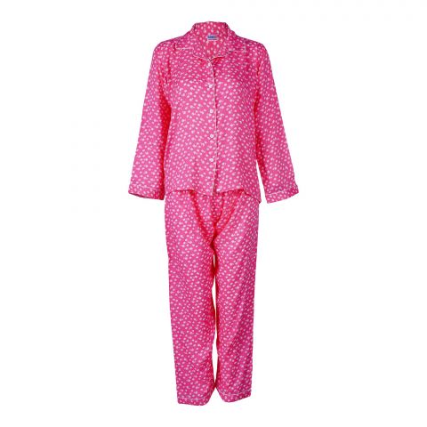 Basix Girls Short Sleeve Nightwear, Pink & White, 2 Piece Sleepwear Pajamas Set, GRL-162