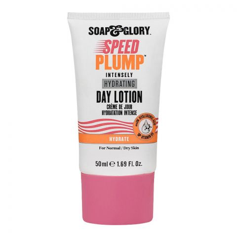 Soap & Glory Speed Plump Intensely Hydrating Day Lotion, Hyaluronic Acid, For Normal & Dry Skin, 50ml