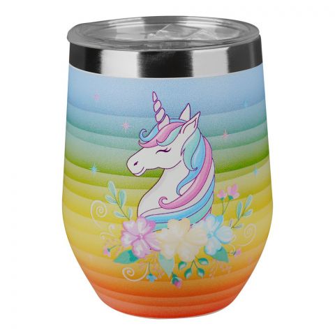Unicorn Trendy Stainless Steel Tumbler Water Bottle, Travel Mug, Orange, GWJ501
