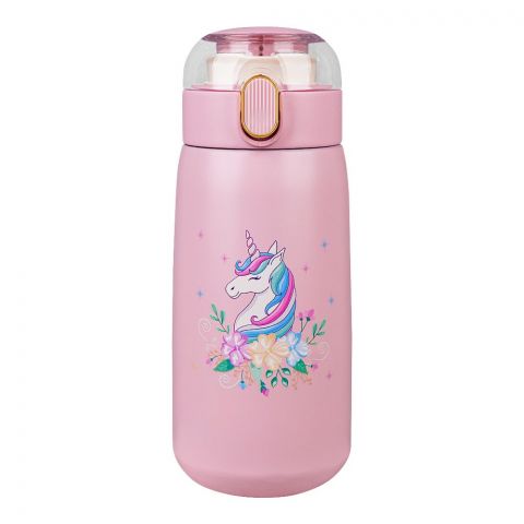 Unicorn Trendy Plastic Water Bottle, Leakproof Ideal for Office, School & Outdoor, Pink, TA303