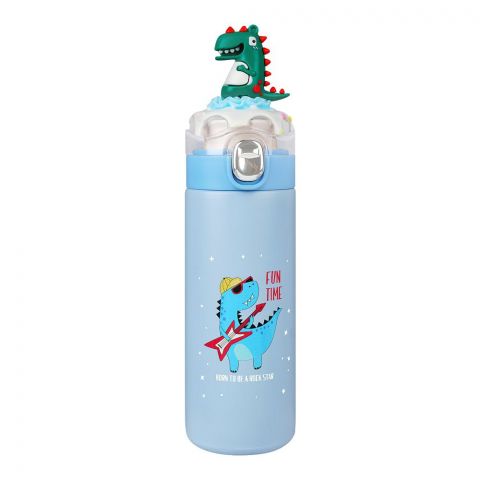 Dinosaur Trendy Plastic Water Bottle, Leakproof Ideal for Office, School & Outdoor, Sky Blue, GWD078