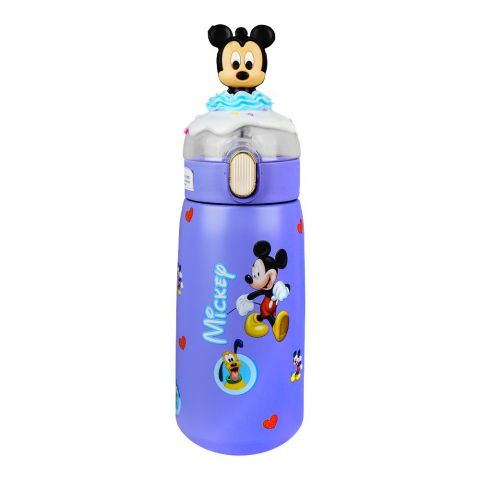 Mickey Mouse Theme Plastic Water Bottle, Leakproof Ideal for Office, School & Outdoor, Purple, CA302