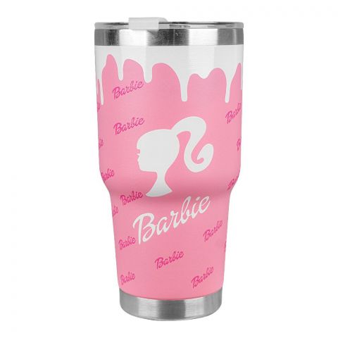 Barbie Theme Stainless Steel Tumbler Water Bottle, Travel Mug, Light Pink, NO120