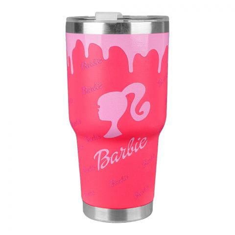 Barbie Theme Stainless Steel Tumbler Water Bottle, Travel Mug, Dark Pink, NO120