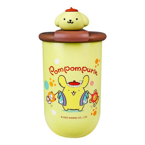 Pompompurin Plastic Thermos Cup Cute Water Bottle, Yellow, B1234