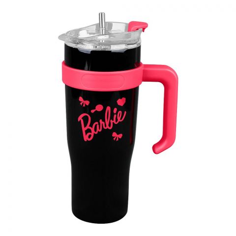 Barbie Trendy Stainless Steel Tumbler Water Bottle, Travel Mug, Black, 3015B