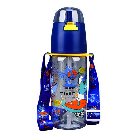 Surf Time Theme Spray Plastic Water Bottle With Lid, Blue, FA9346