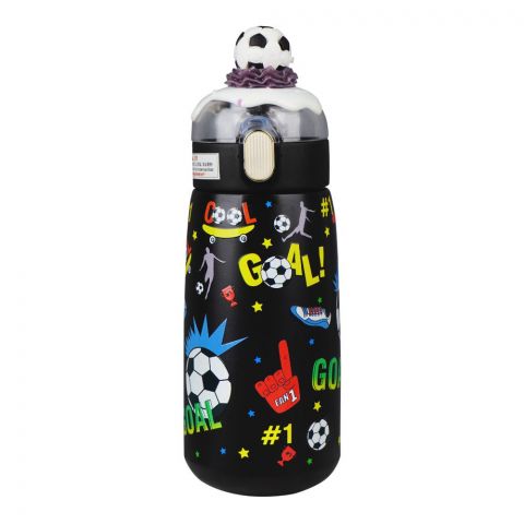 Goal Theme Plastic Water Bottle, Black, CA325