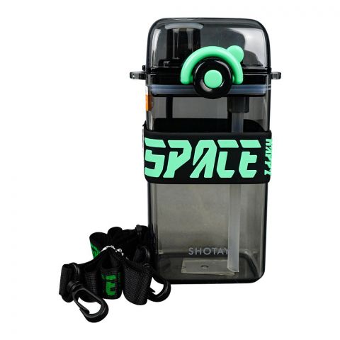 Happy Space Plastic Water Bottle With Strap, 500ml Capacity, Black