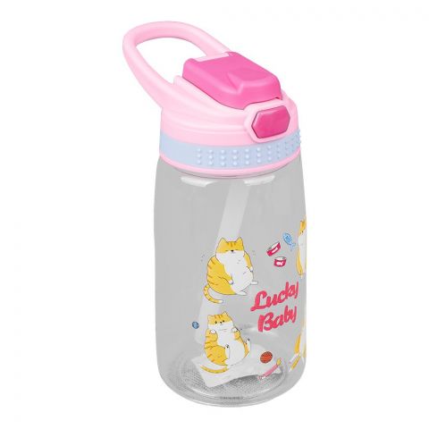 Lucky Baby Plastic Cup Water Bottle, Pink