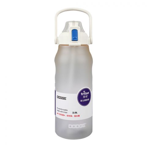 Dodge Tritan Water Bottle With Handle, 2 Liter Capacity, Leakproof Ideal For Office, School & Outdoor, White, DL2262202