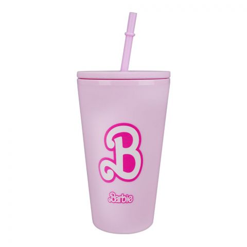 Barbie Party Double-Layer Plastic Straw Cup, Water Cup Drinking Bottle, Purple, NL2203