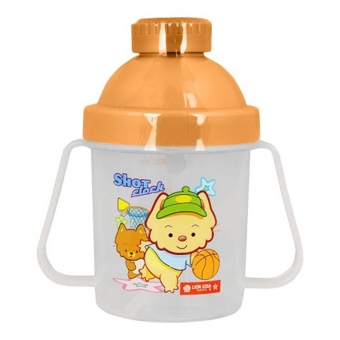 Lion Star Plastic Gogo Mug With Handles & Push Button, Baby Training Sippy Cup, 250ml, GL-35
