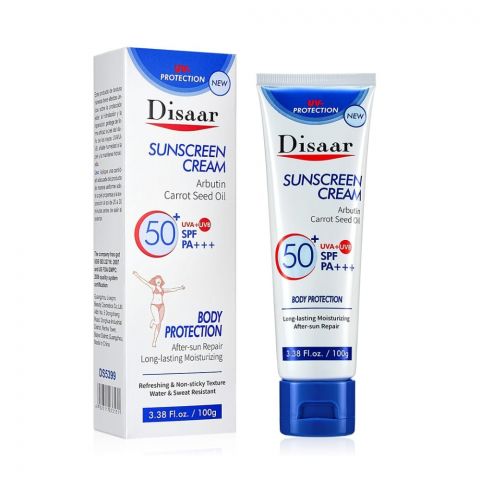 Disaar Arbutin Carrot Seed Oil Sunscreen Cream SPF50+, 100g