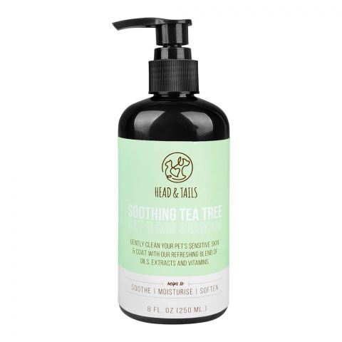 Head & Tails Soothing Tea Tree Shampoo, Paraben And Sulphate Free, Natural Oils, For Cats & Dogs, 250ml