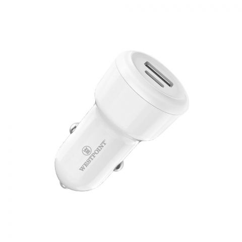 West Point PD20W+QC3.0 Fast Charging PD Car Charger  White  WP-90