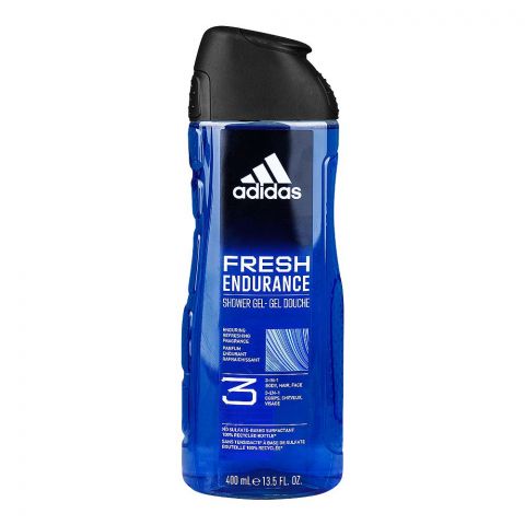 Adidas Fresh Endurance Refreshing Fragrance 3in1 Body, Hair & Face Shower Gel, 400ml