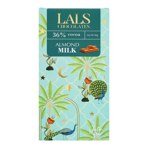 Lals Chocolate 36% Cocoa Almond Milk, Gluten Free, No Palm Oil, Preservatives and Food Colors, 90gm