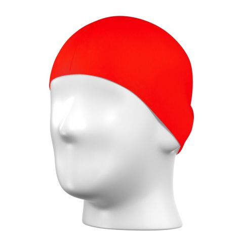 Swimming Cap For Woman, Soft Silicone & Comfortable, Red, CAP-120