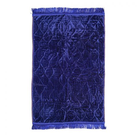 Plushmink Sujood Plain Single Janamaz/Prayer Mat, Gift Box, Blue, F404049