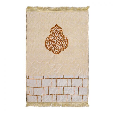 Plushmink Sujood Printed Single Janamaz/Prayer Mat, Gift Box, White, F404049