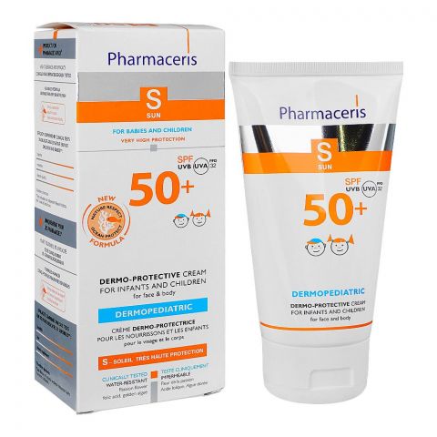 Pharmaceris Face & Body Sun Block, SPF 50+, UVA & UVB, Water Resistant, For Babies & Children, 125ml
